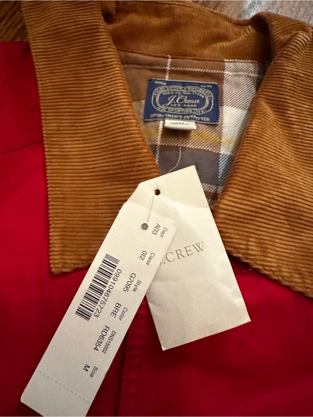 J. Crew barn coat Jacket with Corduroy Collar